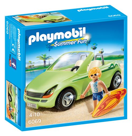 Playmobil Summer Fun 6069 Surfeur Et Voiture Décapotable