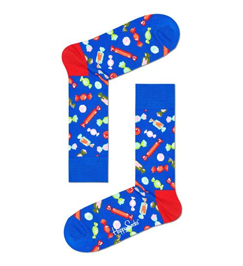 Happy Socks hoge kousen Bon Bon Maat 36-40 Blauw