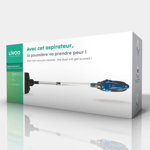 Aspirateur balai sans fil Livoo 120 W Gris et Bleu