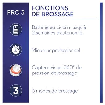 Brosse à dents électrique Oral B Pro 3800 Sensi Ultra-Thin Blanche