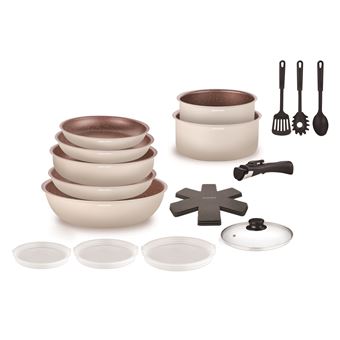 Batterie de cuisine 18 pièces Arthur Martin Crème - 1