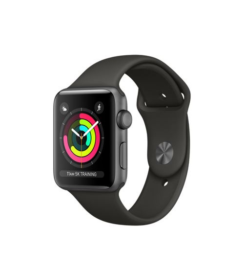 Apple Watch Series 3 42 mm Space grey aluminium behuizing met grijze sportgesp