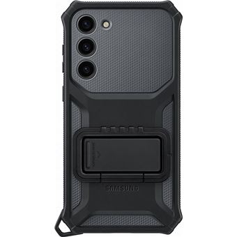 Coque renforcée avec support amovible pour Samsung Galaxy S23+ 5G Gris Anthracite