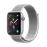 Apple Watch Series 4 44 mm Kast van zilverkleurig aluminium, met schelpenwit geweven sportbandje_0