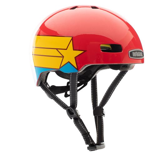 Nutcase Little Nutty Supa Dupa helm maat XS rood en geel