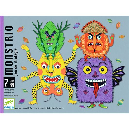 Djeco Jeu De Stratégie - Monstrio - 72 Cartes - Coloris Unique - 15 Min
