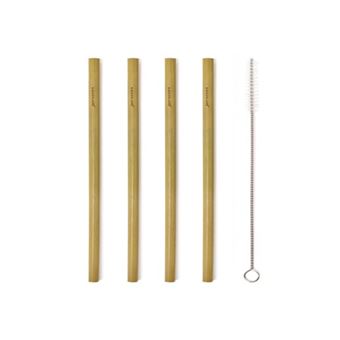 Pailles en bambou naturel Kikerland