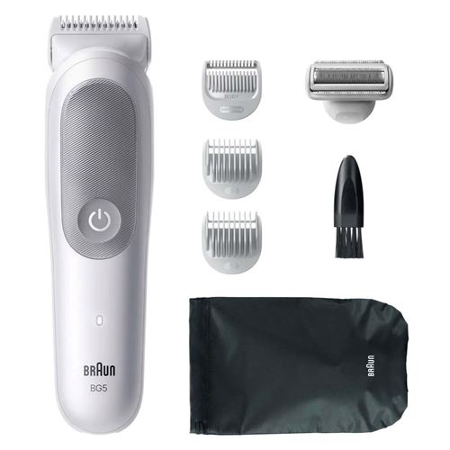Braun BodyGroomer Series 5, Afeitadora Corporal para Hombre con Accesorio de Rasurado, Afeita y Recorta, Uso en Seco y Mojado (Wet & Dry), Producto Europeo con Garantía Oficial.