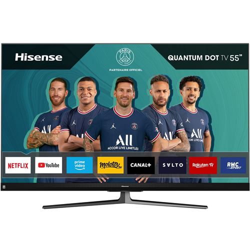Hisense 55U8QF - 55 diagonale klasse (54.6 zichtbaar) - U8QF Series led-achtergrondverlichting lcd-tv - Smart TV - VIDAA - 4K UHD (2160p) 3840 x 2160 - HDR - direct brandende led, Quantum Dot, ULED - zwart