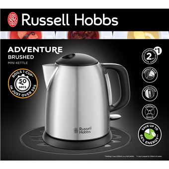 Bouilloire Russell Hobbs Compacte Adventure 2400 W Noir et Argent