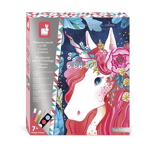 Janod Multicolore Peinture Nacrée Et 3D Licornes