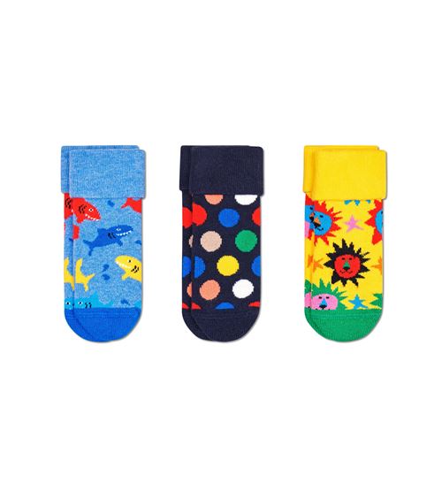 Happy Socks Pak van 3 paar hoge sokken Animal maat 0-6