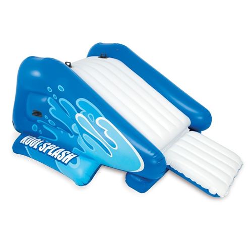 Matelas gonflable Intex Tobogan pour piscine enterrée Bleu et Blanc