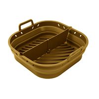 Moule airfryer pliable en silicone Point Virgule 20x20x9cm Marron