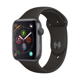Apple Watch Series 4 44 mm Boîtier en Aluminium Gris sidéral avec Bracelet Sport Noir - 1