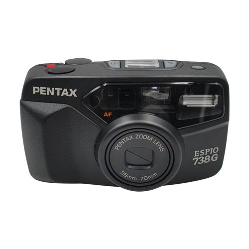 Appareil Photo Compact Argentique Pentax espio 738g Noir Reconditionné