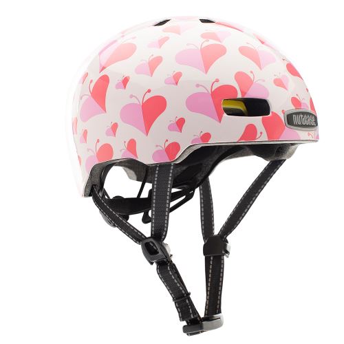 Nutcase Little Nutty Love Bug helm maat XS wit en roze