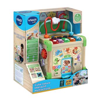 Cube D'activités Bébé VTech Nature - Jouet D'éveil Bois Et Interactif - Dès 9 Mois
