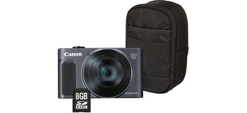 Pack Appareil photo compact Canon PowerShot SX620 HS Noir + Etui + Carte mémoire SD 16 Go