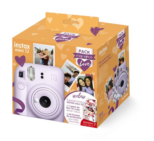 Pack Fnac Iconique Love Appareil photo instantané Fujifilm instax Mini 12 Violet