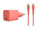 Chargeur QDOS PowerCube Duo USB Type C 25W Corail