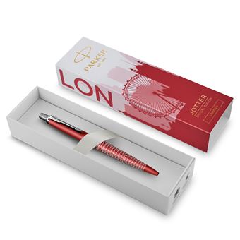 Parker Jotter Originals Stylo à Bille Gel Finition Rouge Classique Encre Gel Noire Coffret Cadeau