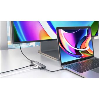 Hub USB Type-C 4 en 1 universel HyperDrive HD41-GL pour MacBook/Chromebook et PC Gris