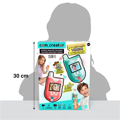 Vidéo Talkie-Walkie Enfants Rechargeable – Lot De 2 – Écran, Caméra, Changeur De Voix – Portée Jusqu’à 300 M – Pour 3-12 Ans – Coffret Cadeau