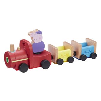 Figurine Peppa Pig Train de Papy Pig en bois avec 1 personnage