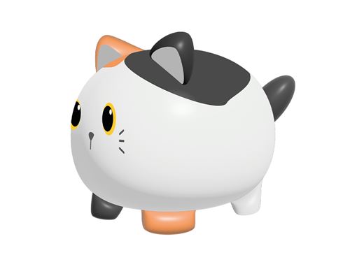 Itotal Blanc Tirelire Cat