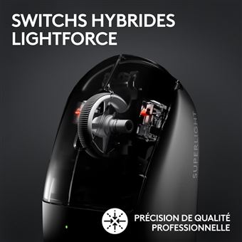 Logitech G PRO X SUPERLIGHT 2 - Souris - optique - 5 boutons - sans fil - LIGHTSPEED - récepteur Logitech LIGHTSPEED - noir