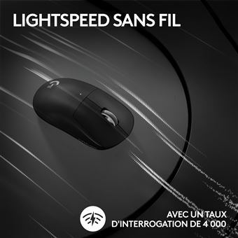 Logitech G PRO X SUPERLIGHT 2 - Souris - optique - 5 boutons - sans fil - LIGHTSPEED - récepteur Logitech LIGHTSPEED - noir