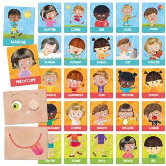 Jeu découverte Headu Flashcards émotions et actions Montessori