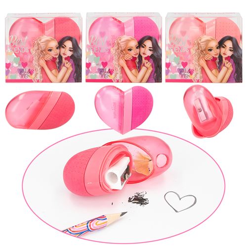 TOPModel Coeur 2-en-1, Gomme & Taille-crayon BEST FRIENDS