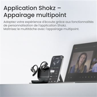 Ecouteurs sans fil True Wireless Shokz OpenFit Air Noir