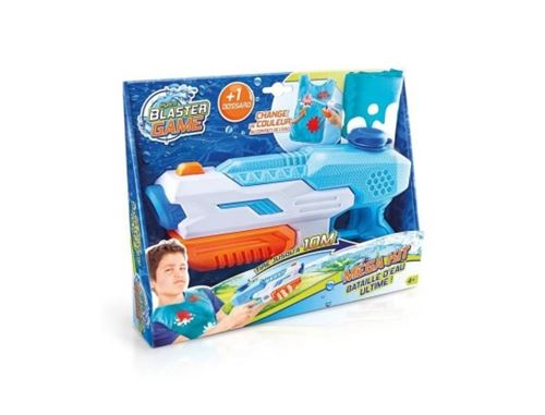 Super Blaster Game - Compact Kit 1 pistolet à eau et 1 dossard - Jeux de Bataille d'eau - à partir de 4 ans