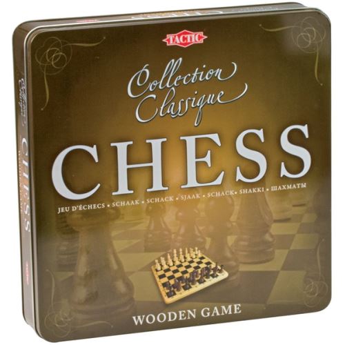 Echecs En Bois Tactic Boîte Metal