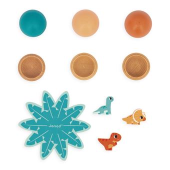 Jeu d'encastrement Janod 3 œufs surprises Dino