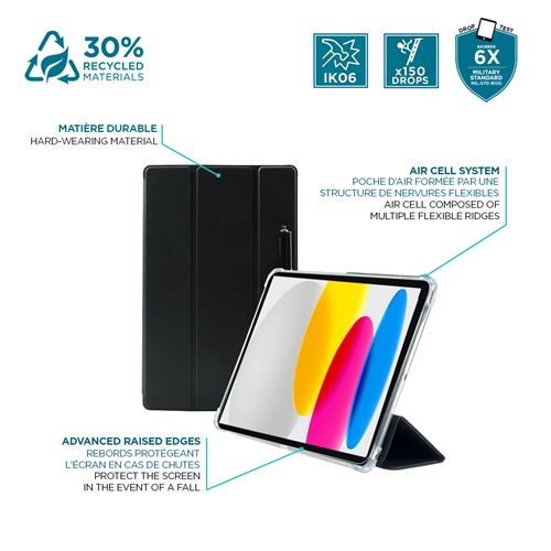 Coque de protection folio Mobilis pour iPad 10.9'' 10ème Génération Noir -  Housse tablette