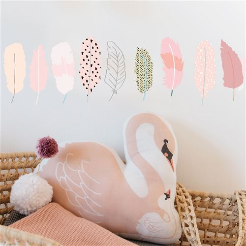 Sticker mural Mimi'lou Just a touch Plumes