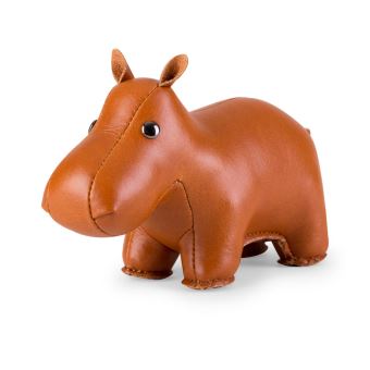 Presse-papier Zuny Hippopotame Bronze et Blanc