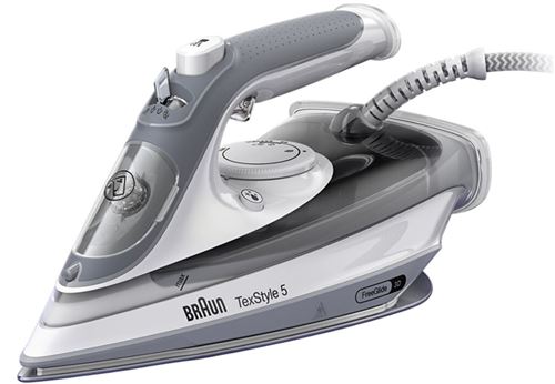 Braun TexStyle 5 SI5078GY Fer à vapeur EloxalPlus soleplate 2800 W Gris, Blanc
