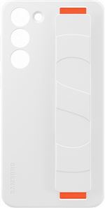 Coque en silicone avec lanière pour Samsung Galaxy S23+ 5G Blanc