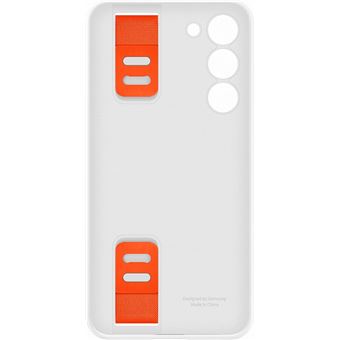 Coque en silicone avec lanière pour Samsung Galaxy S23+ 5G Blanc