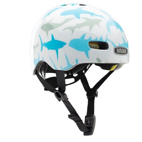 Nutcase Baby Nutty Shark helm maat XXS wit en blauw