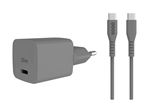 Chargeur QDOS PowerCube Duo USB Type C 25W Gris sidéral