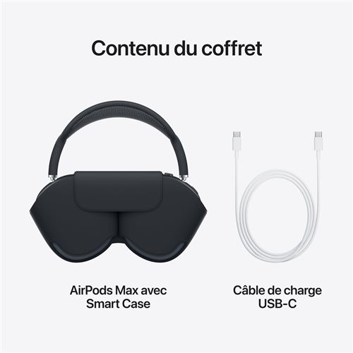 Apple AirPods Max Minuit à réduction de bruit active - Casque