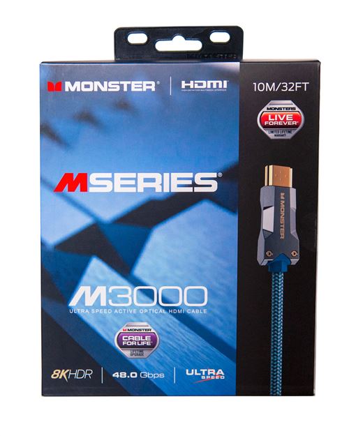 Monster Cable HDMI 2.1 Gaming UHD 8K 4K-144Hz pour PS5, XBOX 48 Gbps 1,80 m  - Connectique et chargeur console à la Fnac