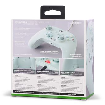 Manette filaire PowerA pour Xbox Series X|S Barbe à papa bleue