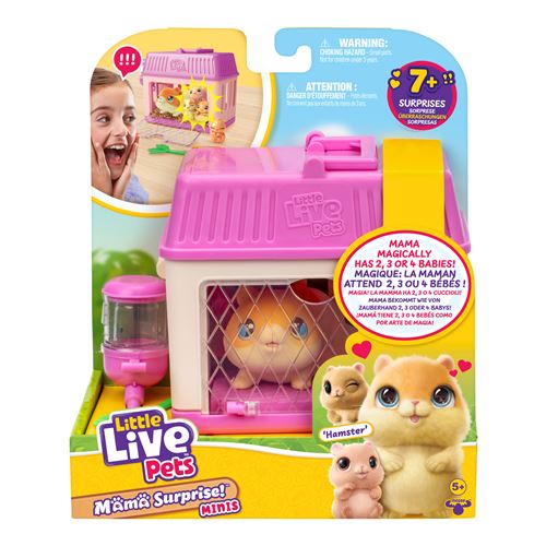 Set de jeu LITTLE LIVE PETS Mama Surprise Hamsters Bébés inclus Accessoires personnalisables